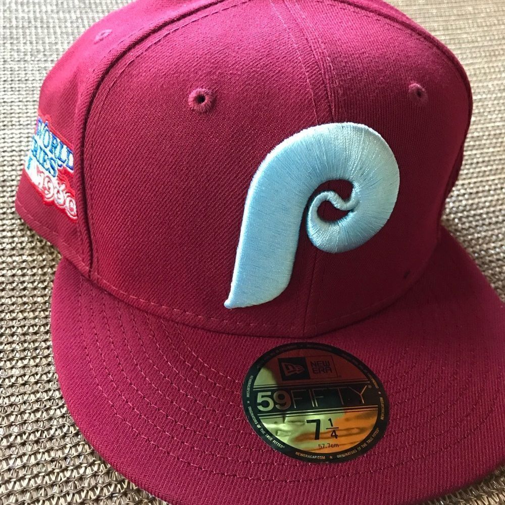 New Era Philadelphia Phillies Fitted Hat Cooperstown 1980 World Series 7 1/4 - Picture 5 of 5
